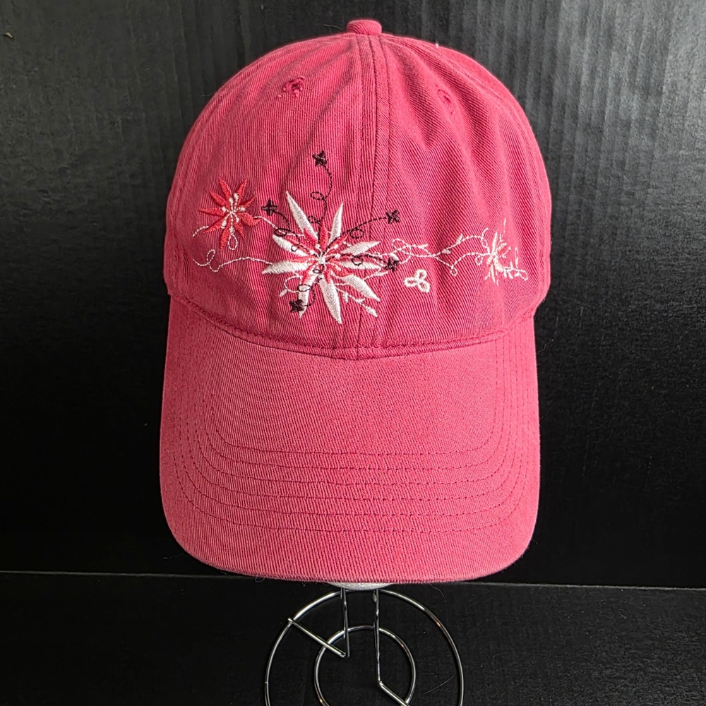 Columbia Omni-Shade Embroidered Floral Pink Baseball Cap Womens O/S